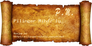 Pilinger Mihály névjegykártya